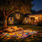Solar Gartenlaterne LED mit Blumenmuster für Terrasse und Balkon