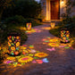 Solar Gartenlaterne LED mit Blumenmuster für Terrasse und Balkon