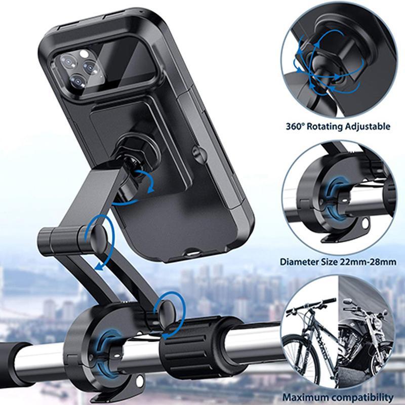 Wasserdichte Fahrrad Handyhalterung mit Kabellosem Laden 15W & Akku