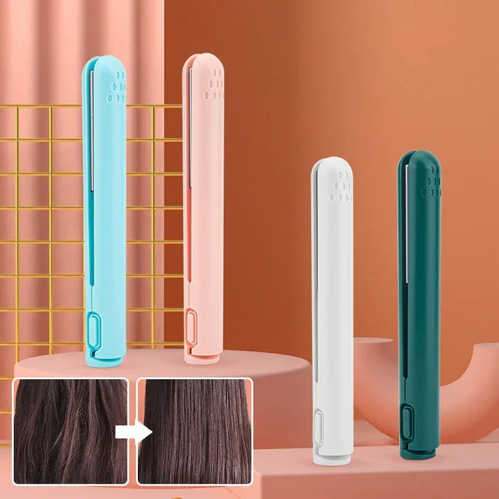 Mini Glätteisen Lockenstab 2in1 USB Keramik Reise Haarglätter