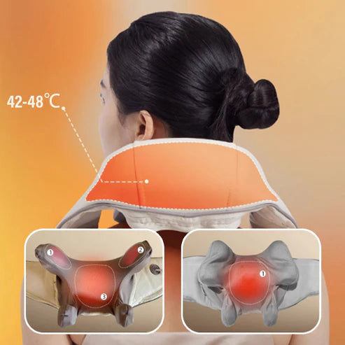 Nackenmassagegerät mit Wärme - Kabellos für Nacken und Schultern