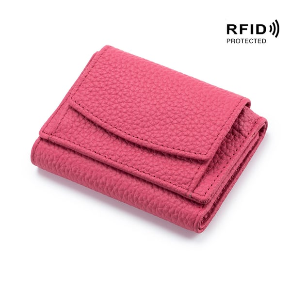 Kompakte RFID-Schutz Geldbörse Unisex Leder Mini Portemonnaie