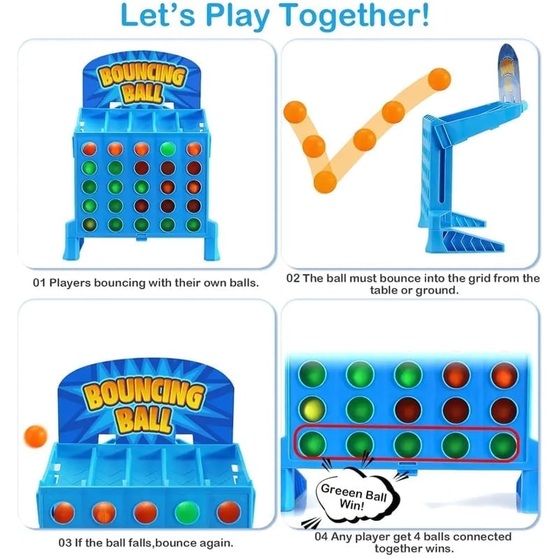 Geschicklichkeitsspiel 4 Gewinnt mit Bounce Action für die Familie
