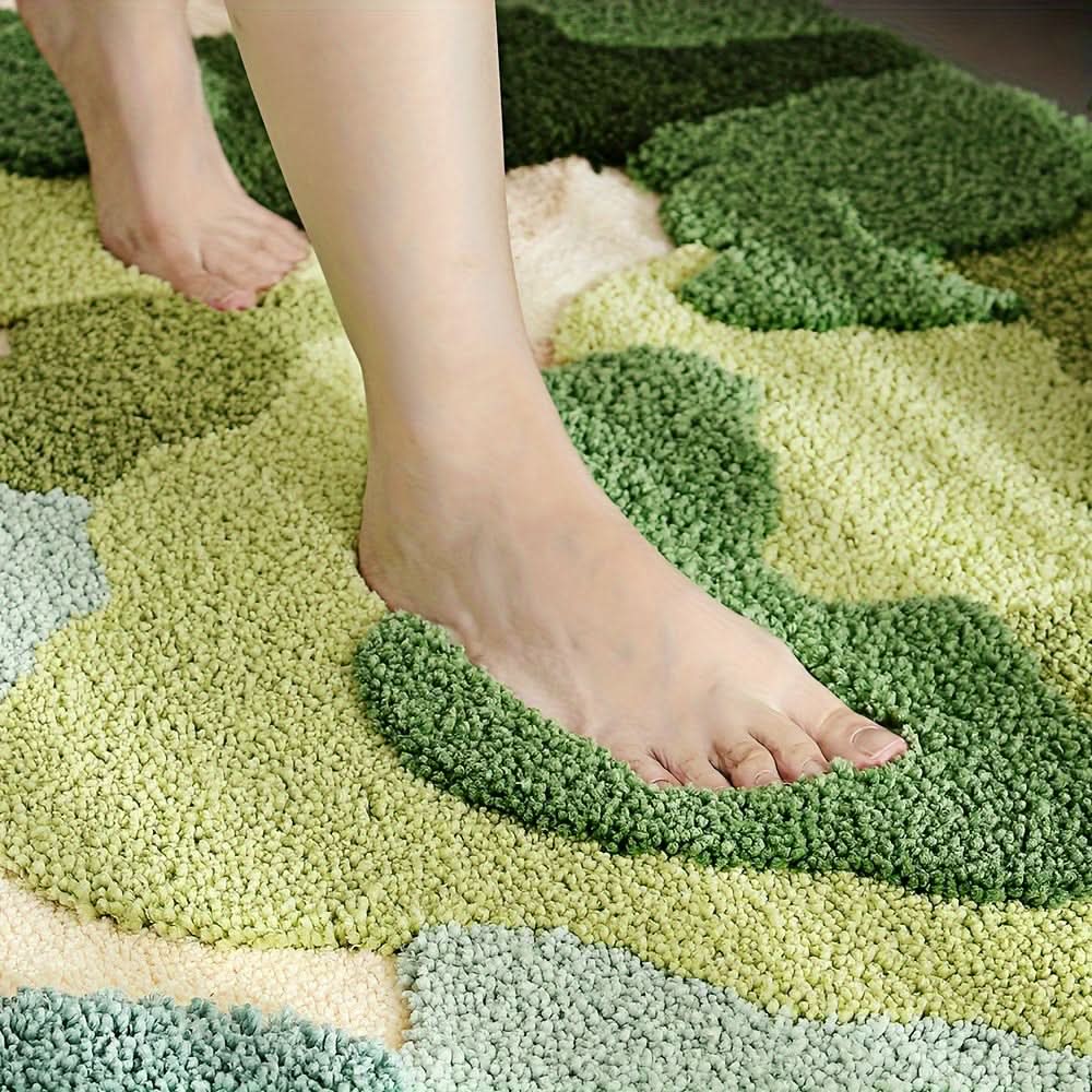 Absorbierende Badmatte mit Blumenmuster – rutschfest & weich