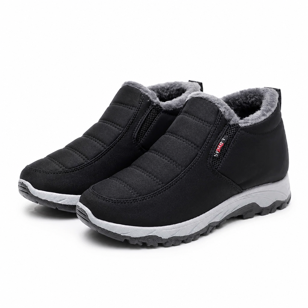Gefütterte Damen Winterstiefel zum Reinschlüpfen wasserabweisend