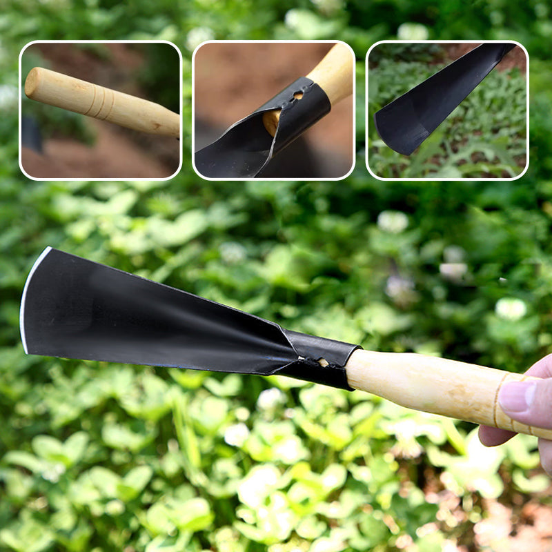 Edelstahlspaten mit Holzgriff - Gartenwerkzeug für harte Böden