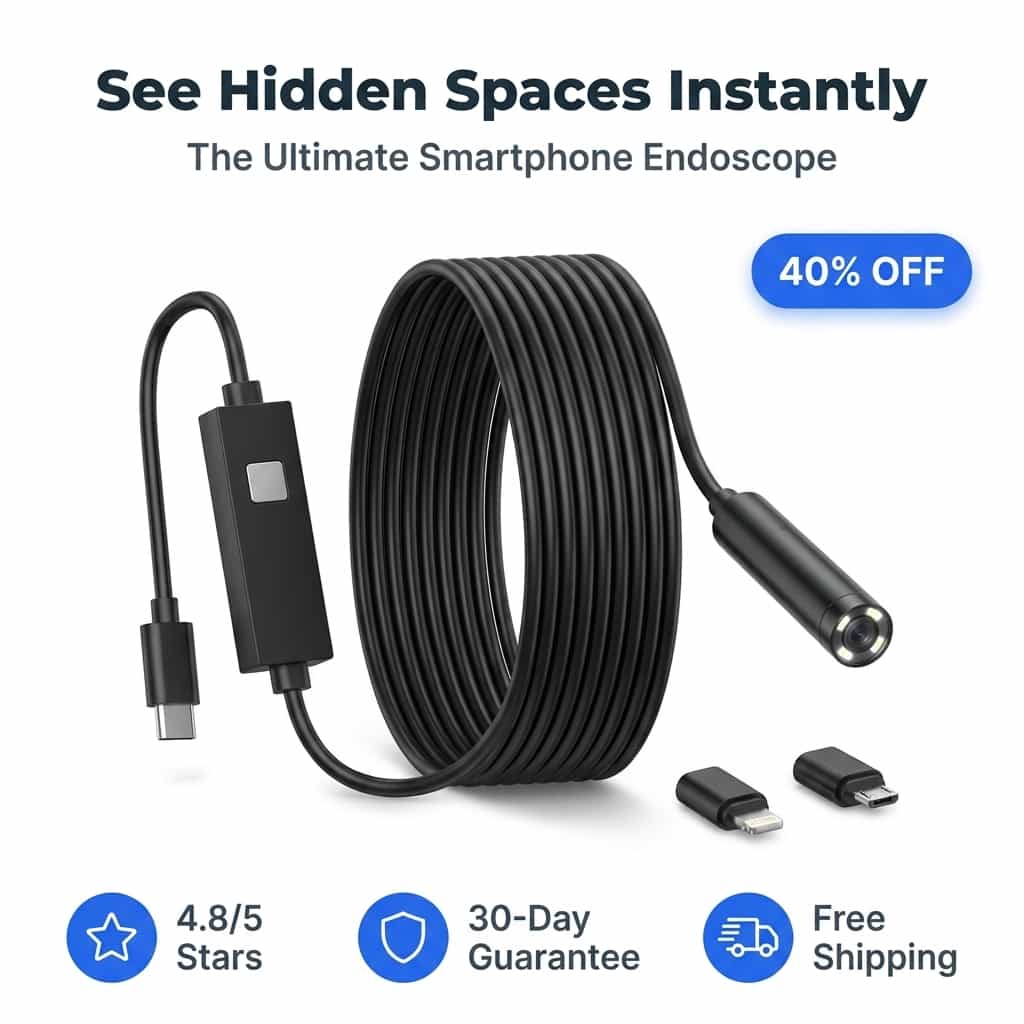 HD Inspektionskamera mit 5m Kabel – Endoskop für Smartphone