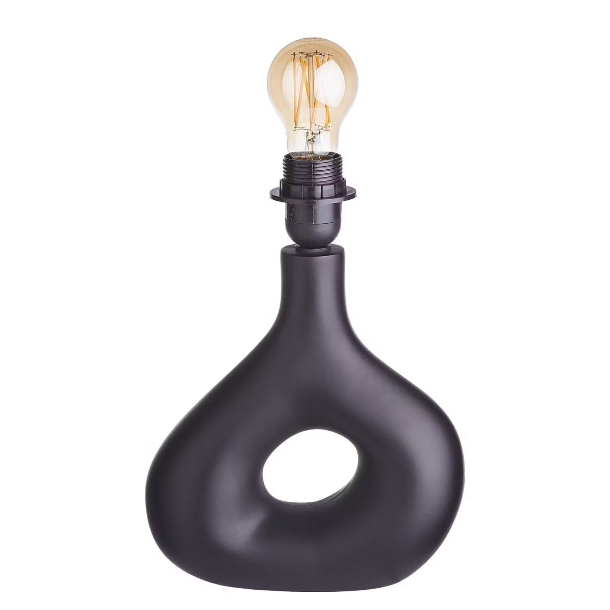 Tischleuchte mit Keramikfuß und Stoffschirm – Industrial Design