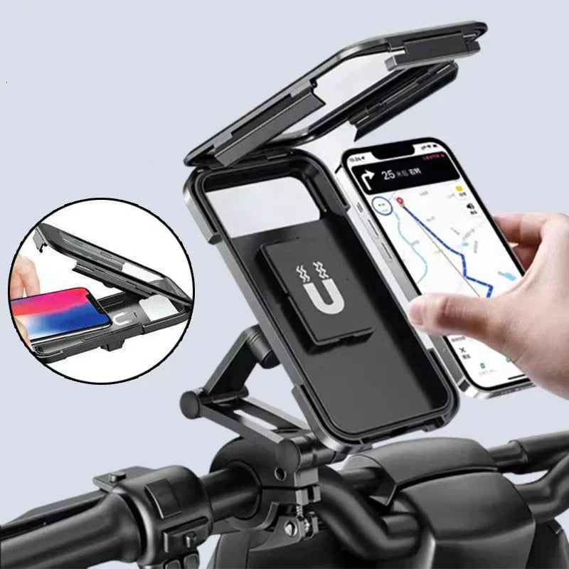 Wasserdichte Fahrrad Handyhalterung mit Kabellosem Laden 15W & Akku