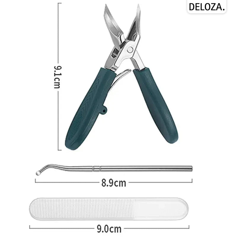 Nagelzangen Set für eingewachsene Nägel - 3-teilig mit gebogener Klinge