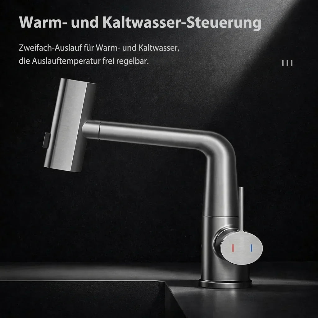 Wasserhahn Aufsatz mit LED Temperaturanzeige und 5 Sprühmodi