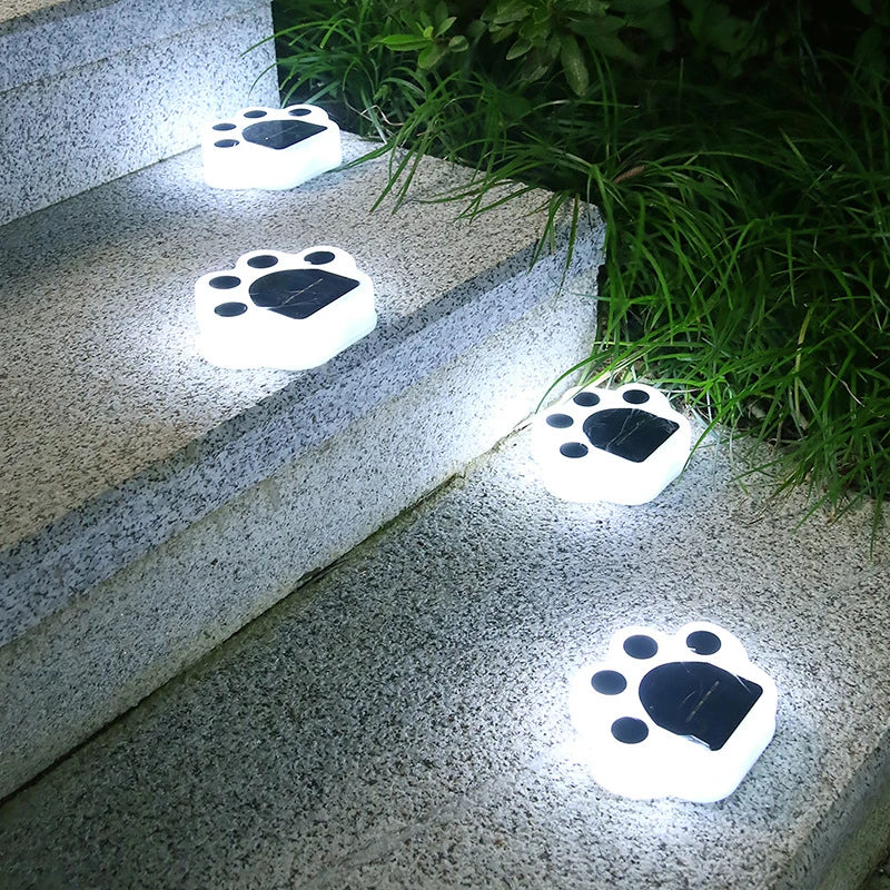 Solar LED Gartenlichter Pfoten Design - Wetterfest Automatisch 9h