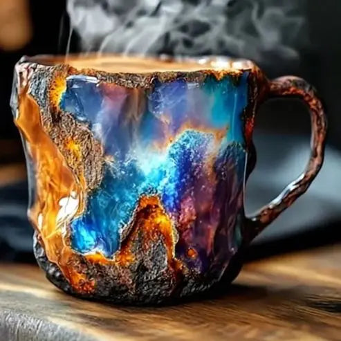 Handgefertigte Kaffeetasse aus Mineralstein – Jaspis, Onyx & Quarz 325 ml