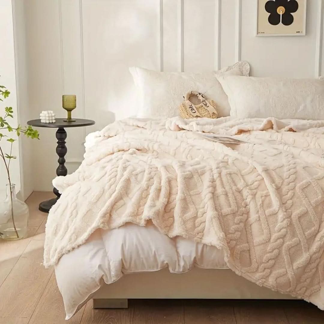 Flauschige Fleece-Decke mit 3D-Design – weich und wärmend