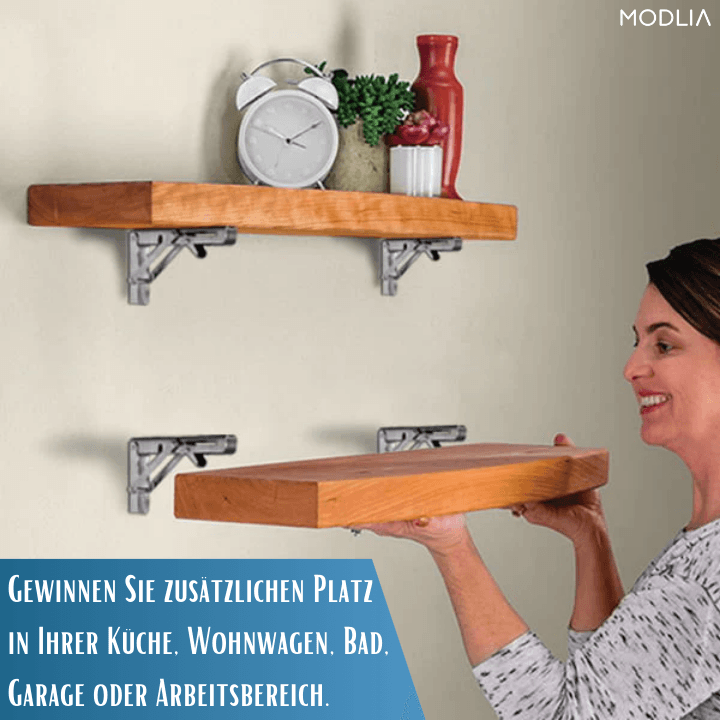 Edelstahl Regalträger verstellbar - Platzsparende Wandmontage Küche Bad