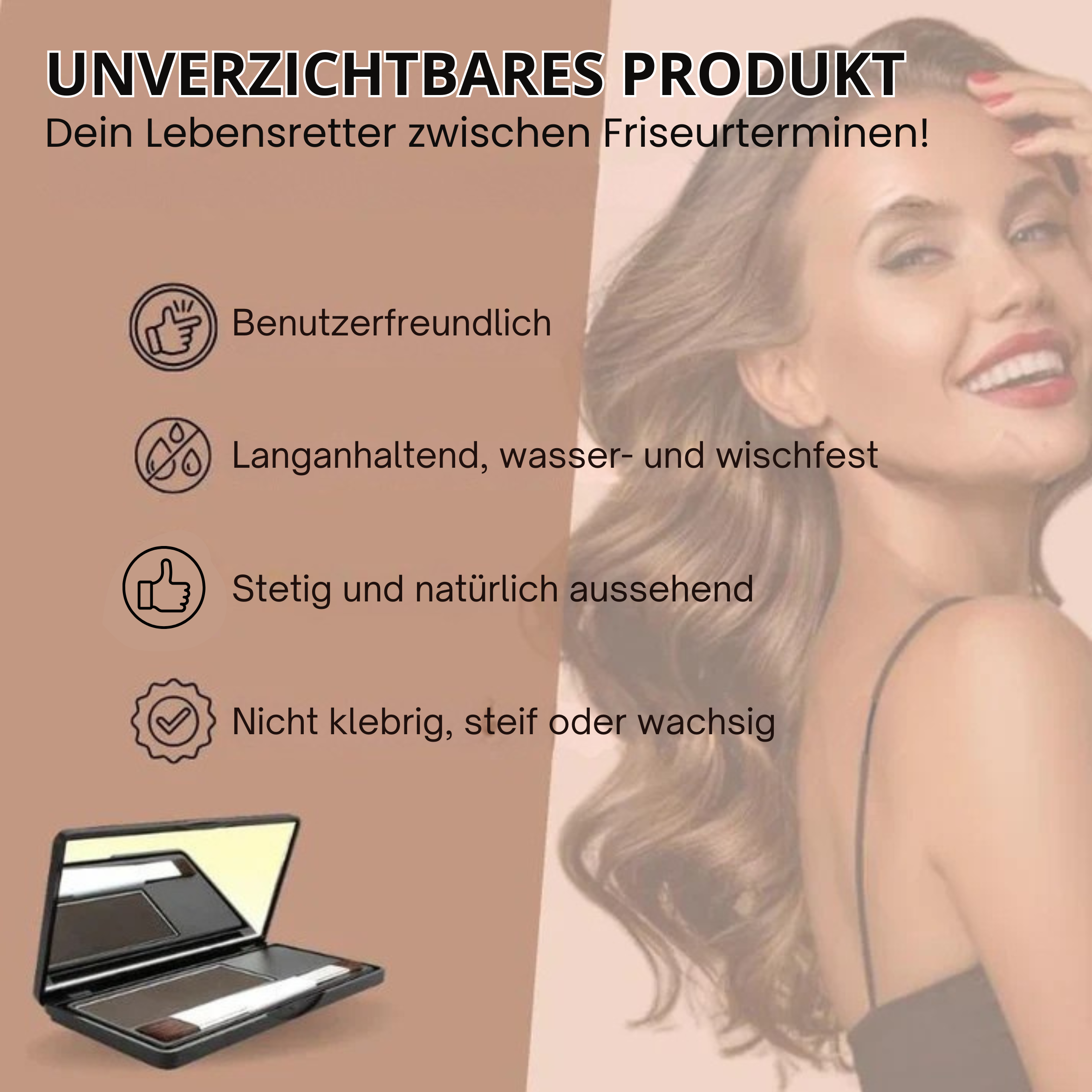Haaransatz Puder - Natürliche Haarlinie Abdeckung für alle Haartypen
