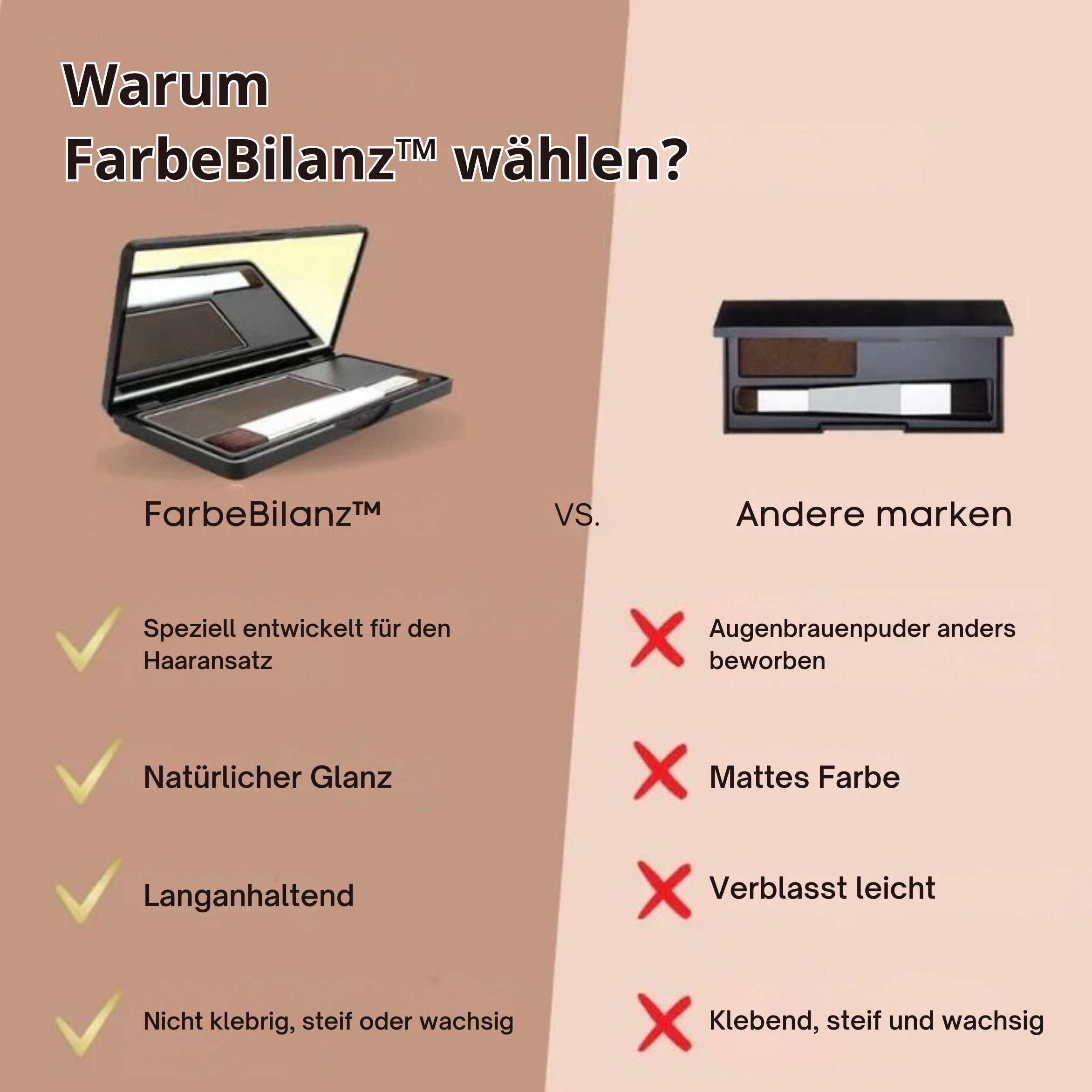 Haaransatz Puder - Natürliche Haarlinie Abdeckung für alle Haartypen