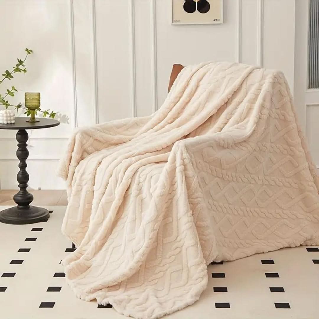Flauschige Fleece-Decke mit 3D-Design – weich und wärmend
