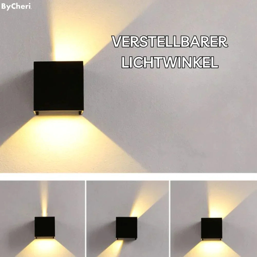 Kabellose Wandlampe mit Bewegungssensor und würfelförmigem Design