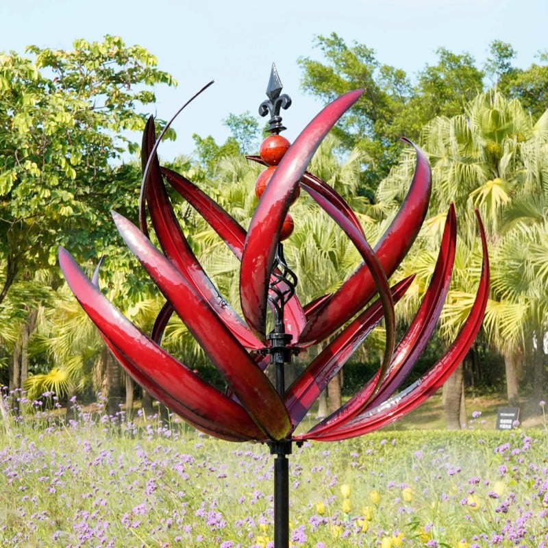 Dekorative Garten-Wetterfahne im Lotus-Design – Rostfreies Metall