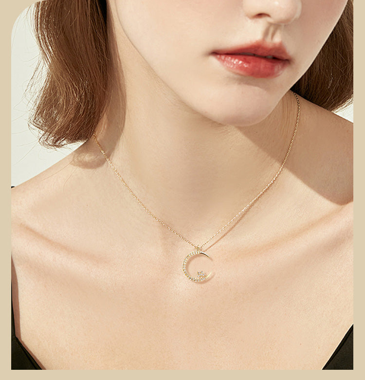 Sterne Mond Schmuck Set - Eleganter Glitzer Schmuck für Damen