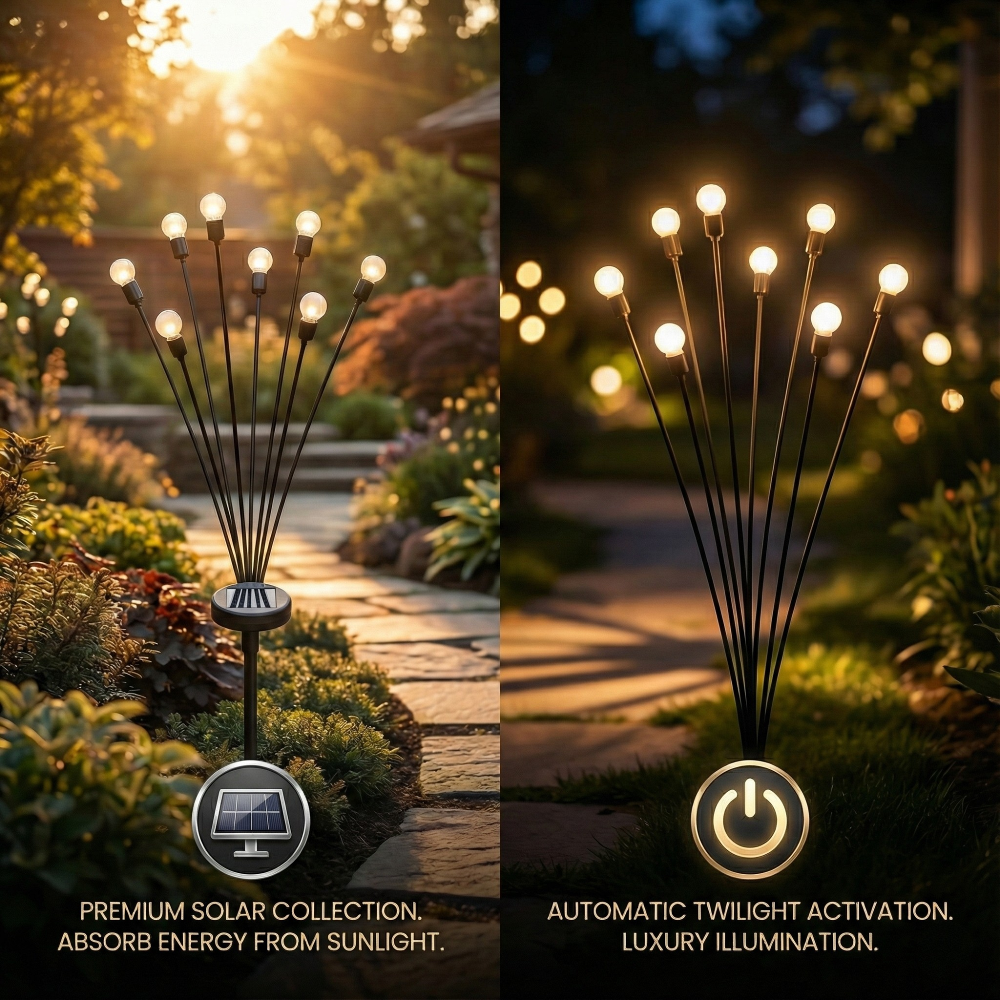 Solar Gartenlichter LED - Warmweiße Außenbeleuchtung für Garten & Terrasse
