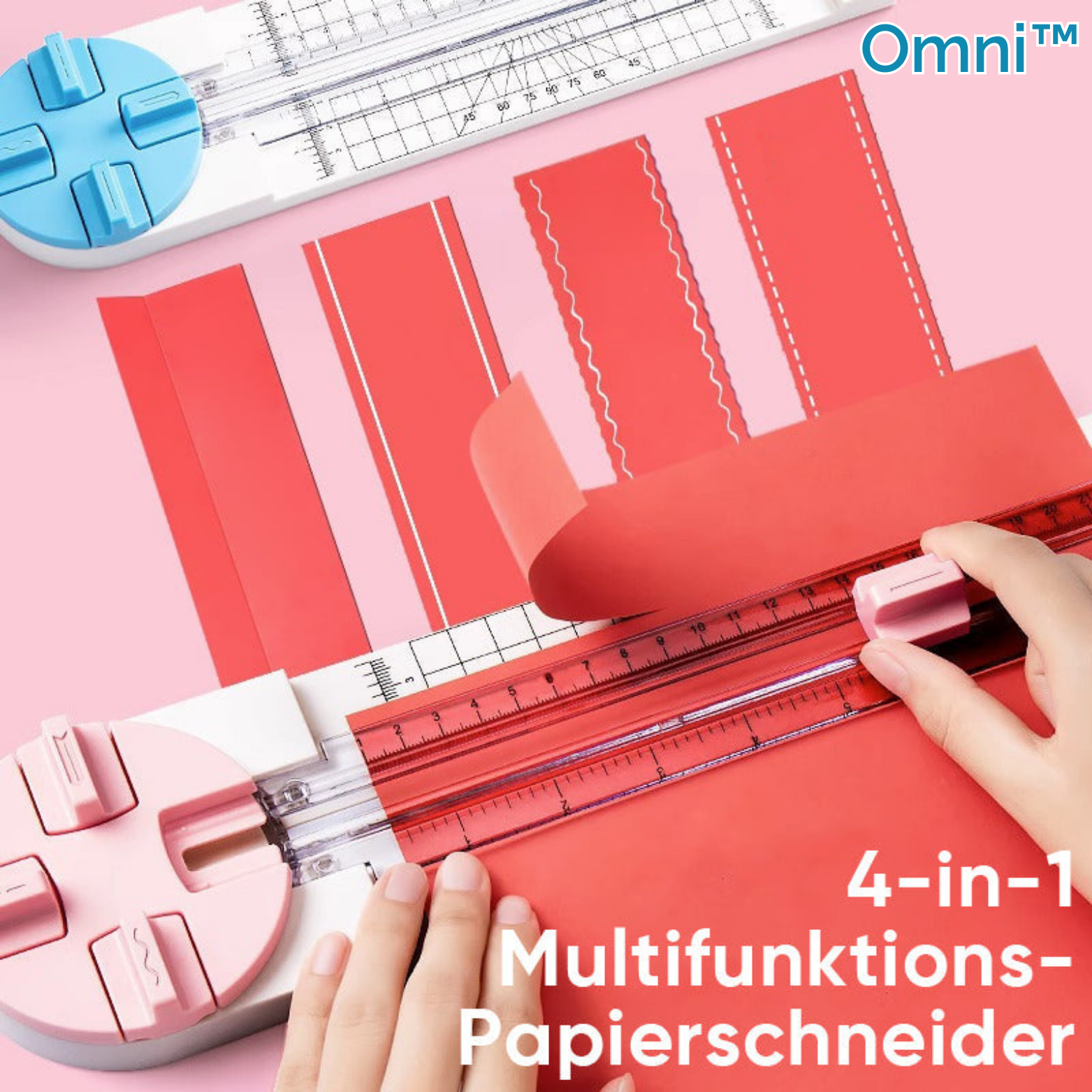 4-in-1 Papierschneider – Gerade, Kurven, Falz & gestrichelte Schnitte