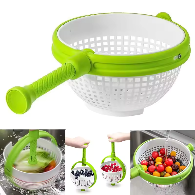 Salatschleuder mit Waschfunktion – Obst & Gemüse Waschen und Schleudern