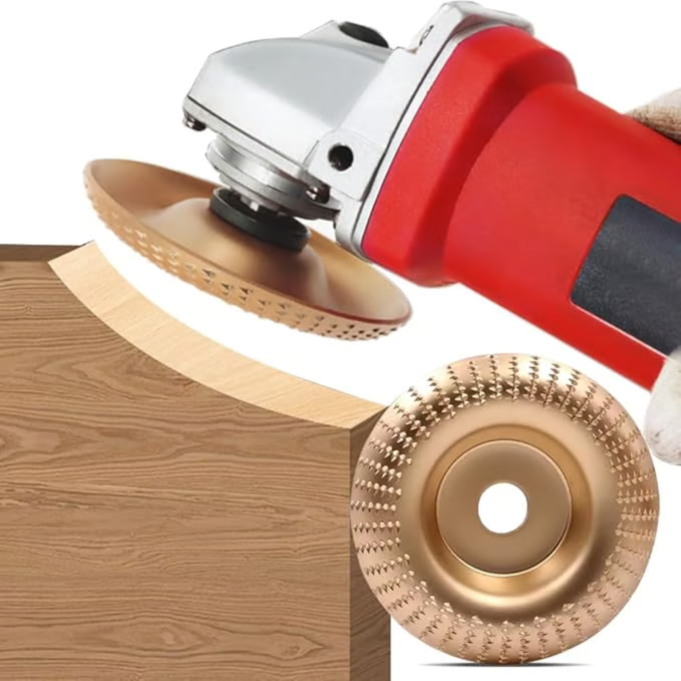 Holzbearbeitungsscheiben Set für Winkelschleifer - 3-in-1 Karbonstahl
