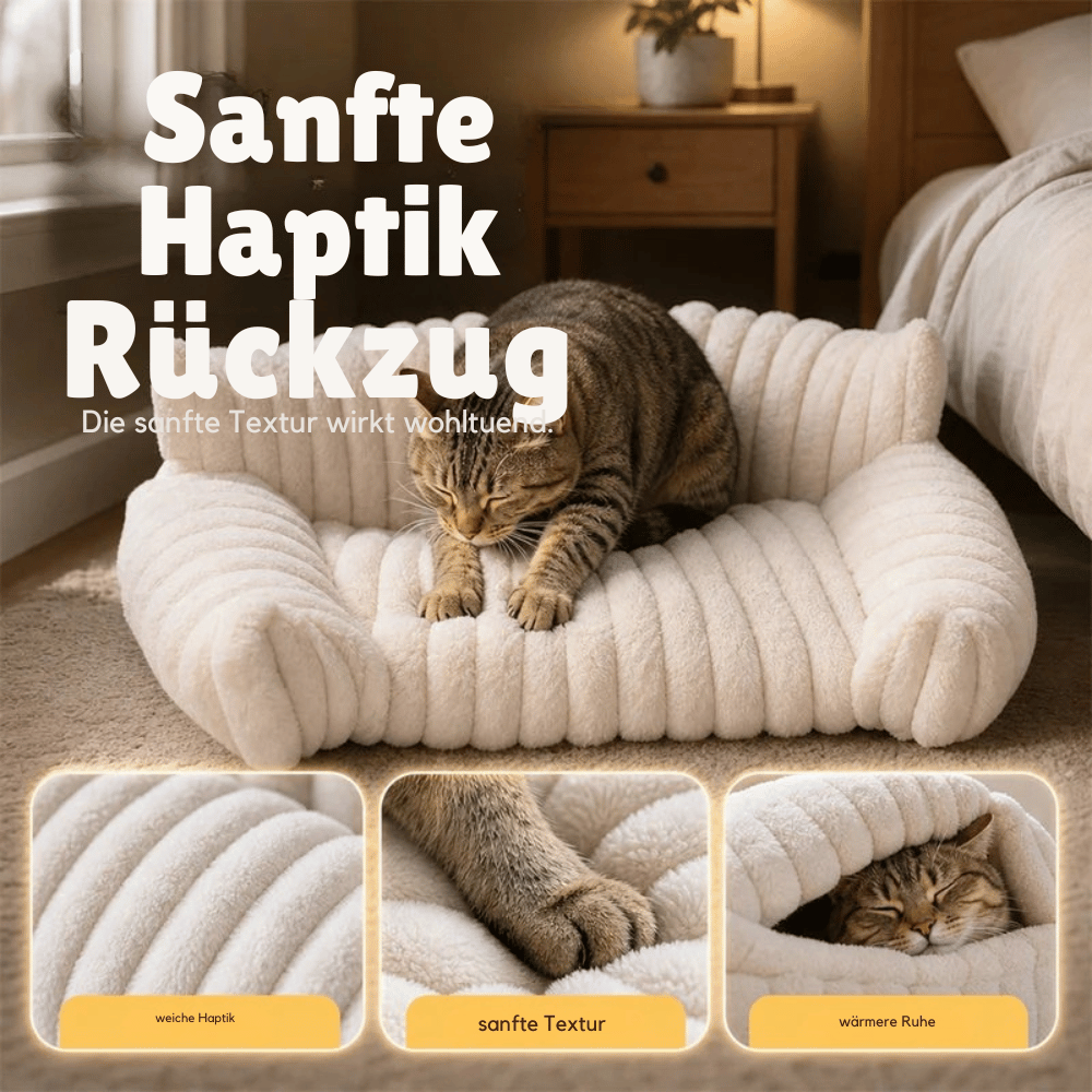 Haustierbett für Katzen und Hunde – weich gepolstert mit erhöhten Rändern