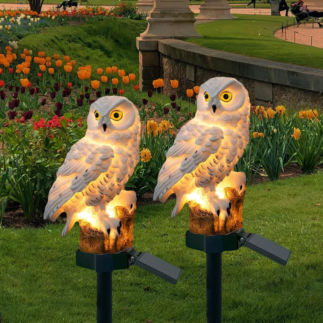 Solar Gartenlampe Eule – dekoratives LED-Licht für den Außenbereich