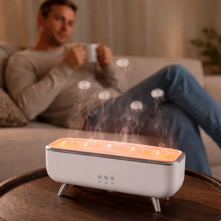 Ultraschall Luftbefeuchter mit LED Licht und Timer für ätherische Öle