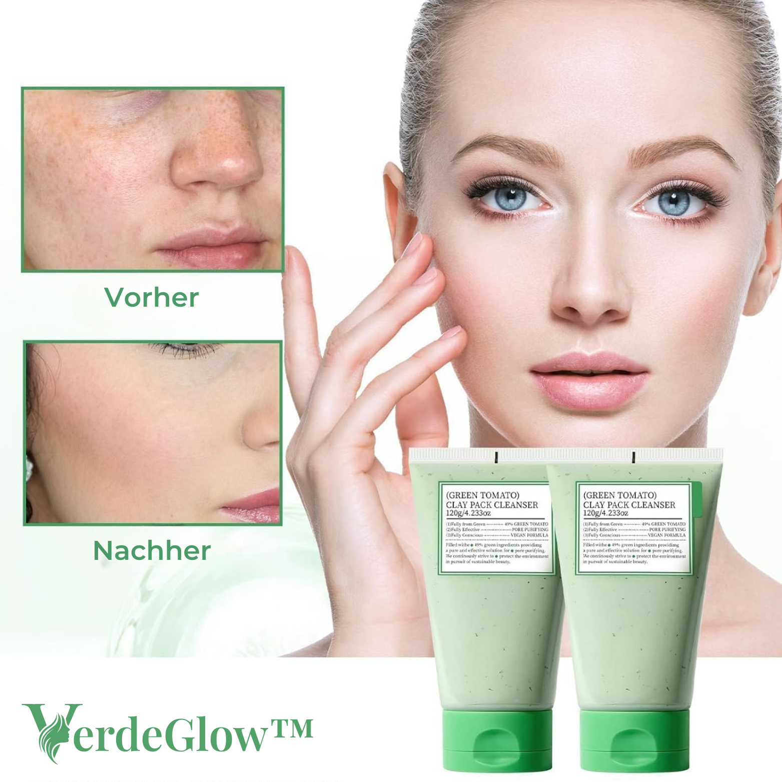 Grüne Tomaten Tonerde Maske - Tiefenreinigung für alle Hauttypen