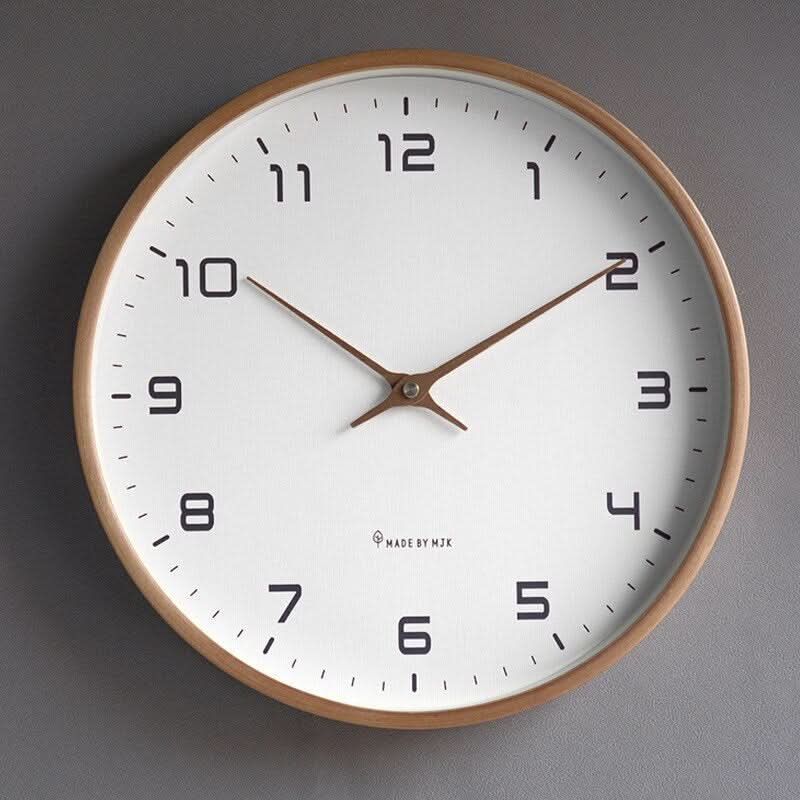 Holz Wanduhr Lautlos – Skandinavisch Modern Naturholz 30cm