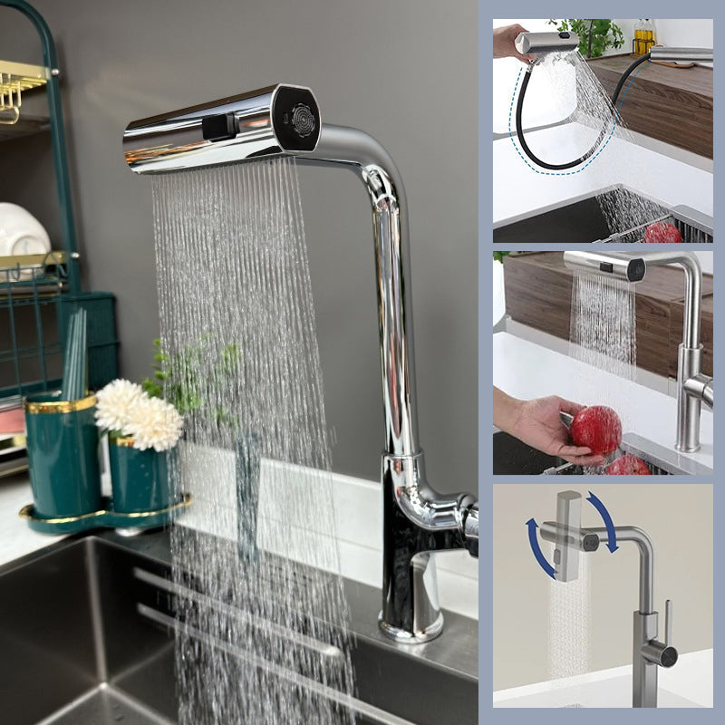 Wasserhahn-Aufsatz spritzfrei mit Brause – Edelstahl Strahlregler für die Küche