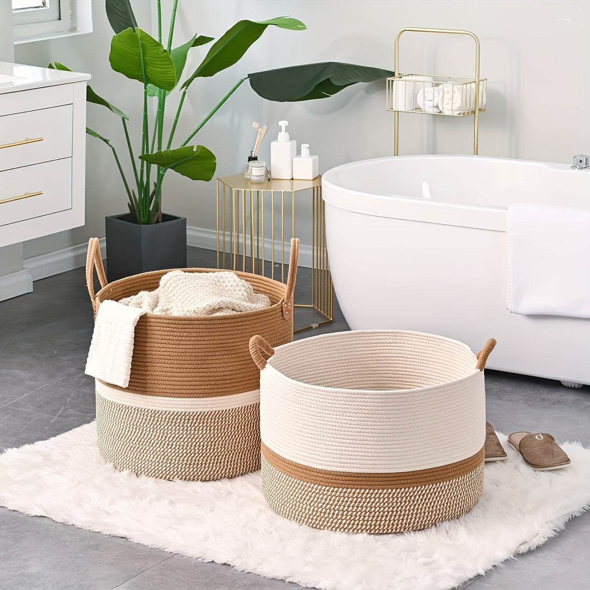 Baumwoll Aufbewahrungskorb im Boho-Stil – vielseitig und dekorativ