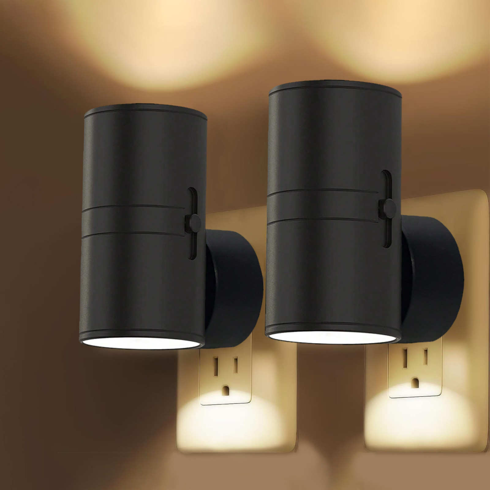 Dimmbares LED-Nachtlicht mit Drehregler – Warmweiß für Steckdose