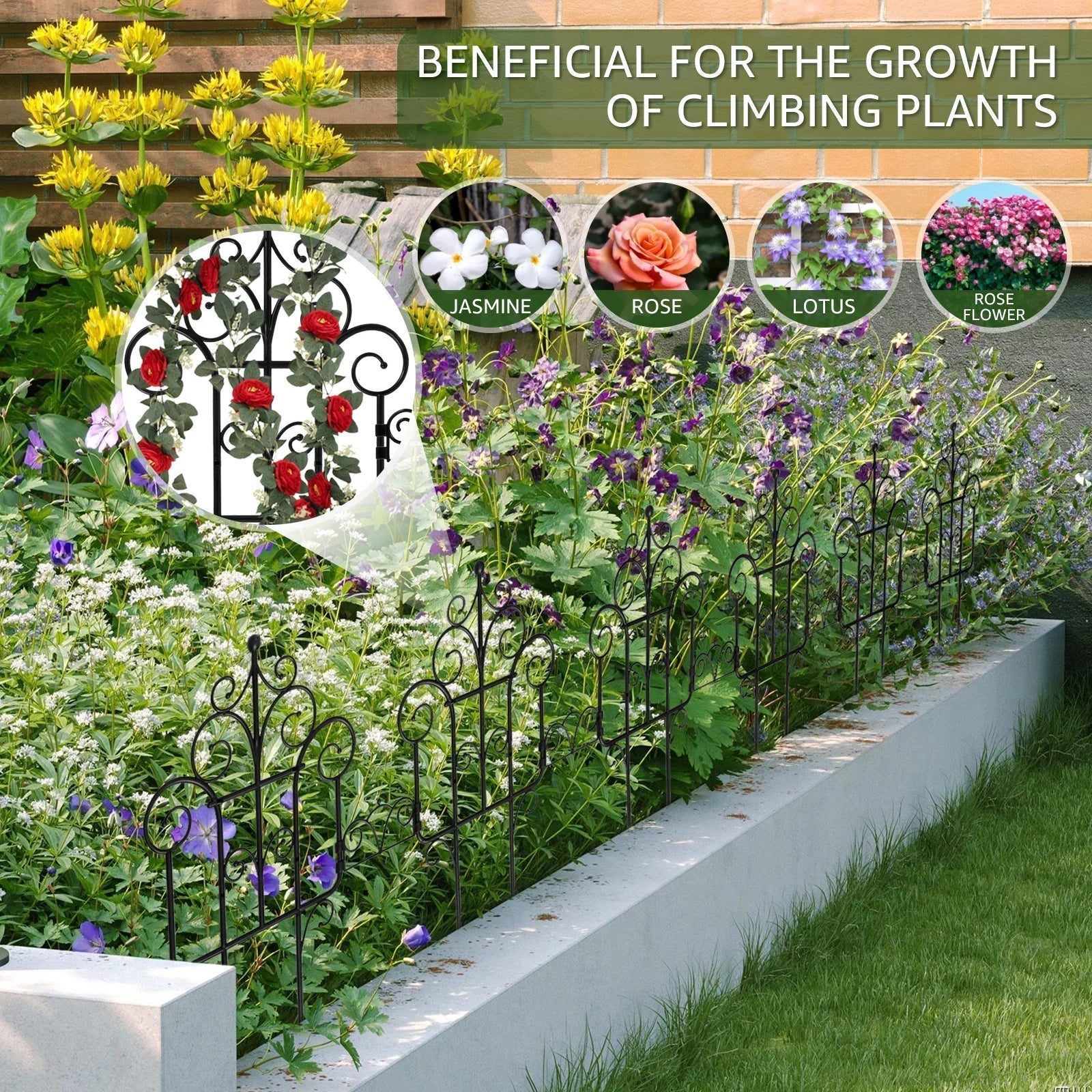 Flexibler Beetzaun Kunststoff schwarz 40cm - 10er Set Gartenbegrenzung