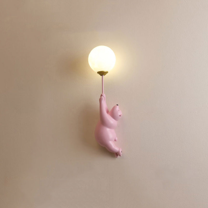 LED Wandlampe Bär mit Ballon – Warmweiße Kinderlampe für Kinderzimmer