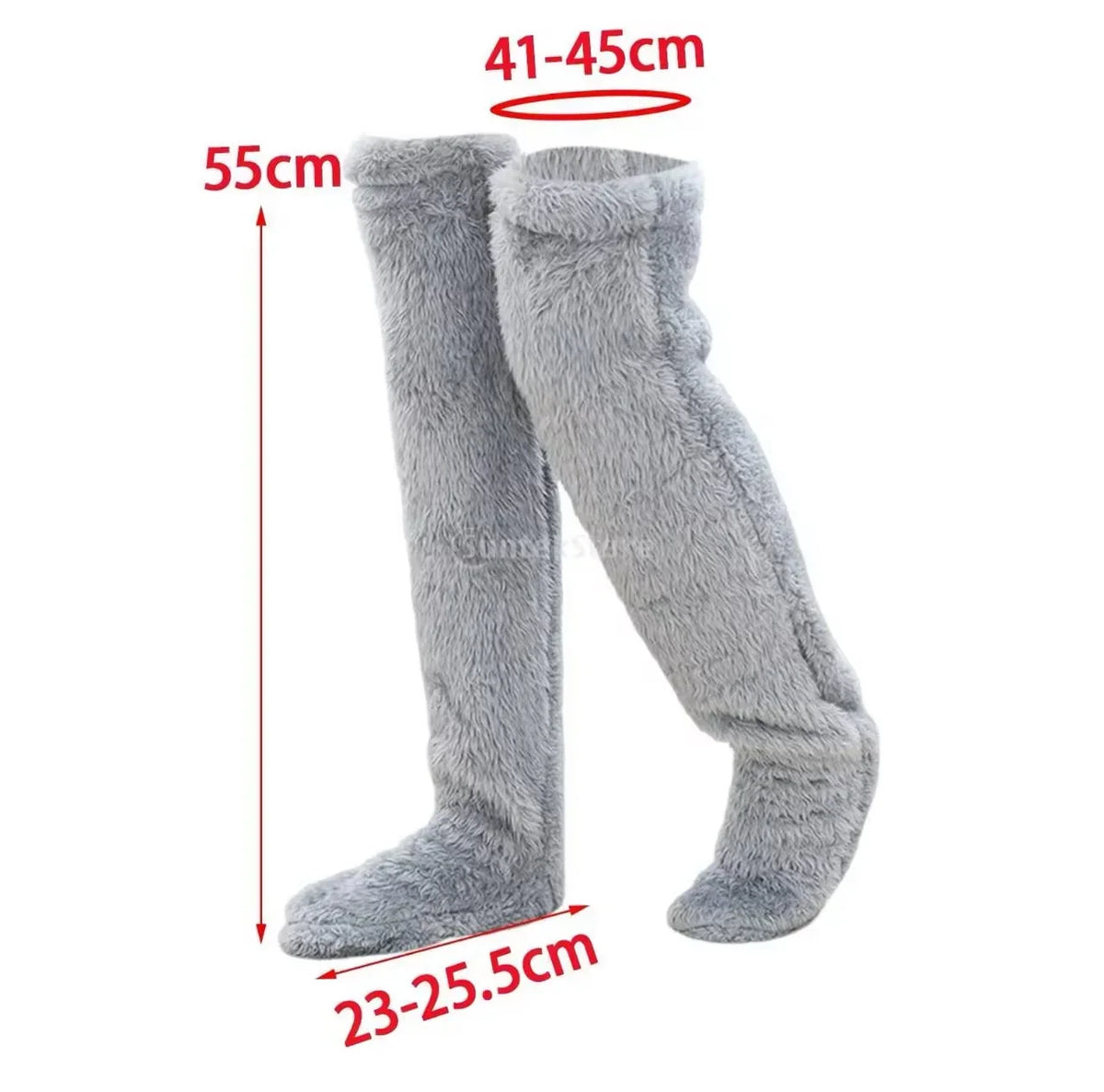 Flauschige Overknee-Socken mit Anti-Rutsch-Pads für zu Hause
