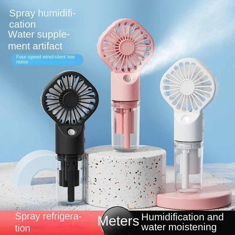 Mini Ventilator mit Sprühfunktion - USB aufladbar & mobil