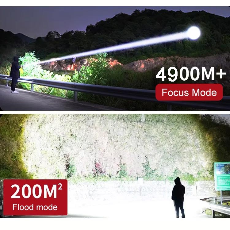 LED Taschenlampe 7500 Lumen – IPX7 Wasserdicht & USB-C Aufladbar