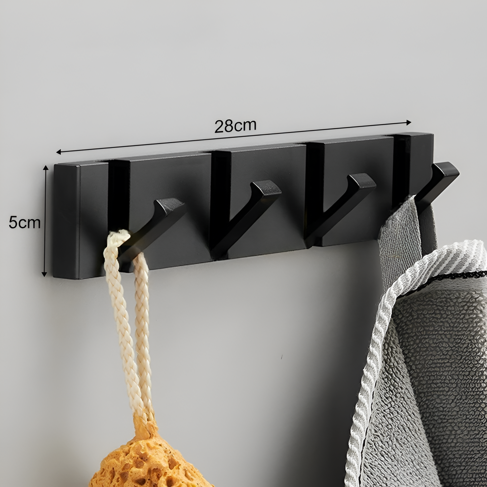 Faltbarer Wandhaken selbstklebend – bohrfrei aus Aluminium für Bad & Küche