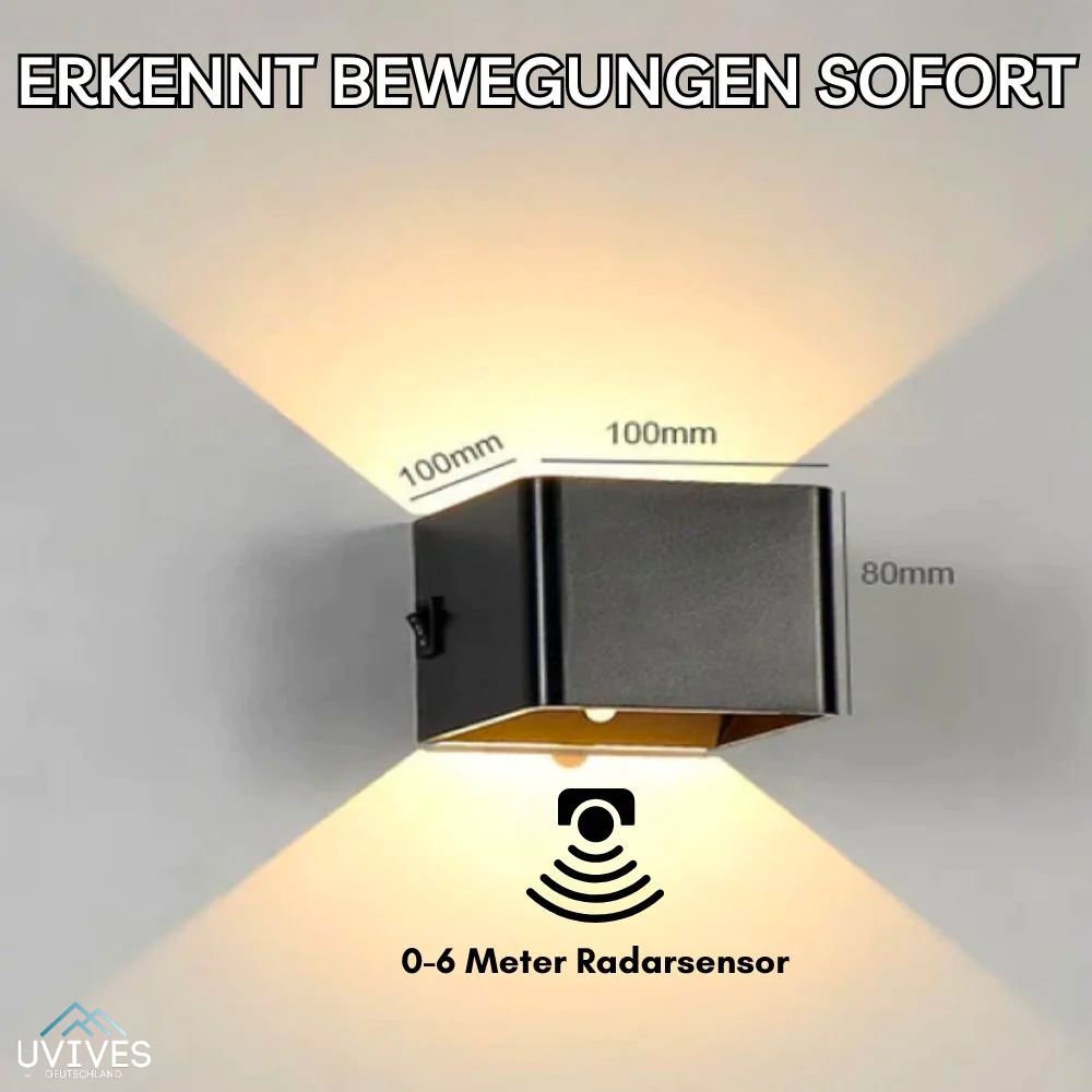 LED Wandleuchte Kabellos mit Bewegungssensor Warmweiß Innen