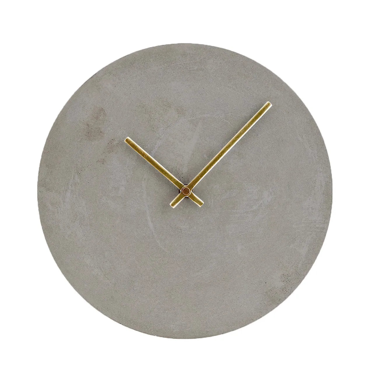 Minimalistische Beton-Wanduhr mit Messingzeigern – Skandinavisches Design