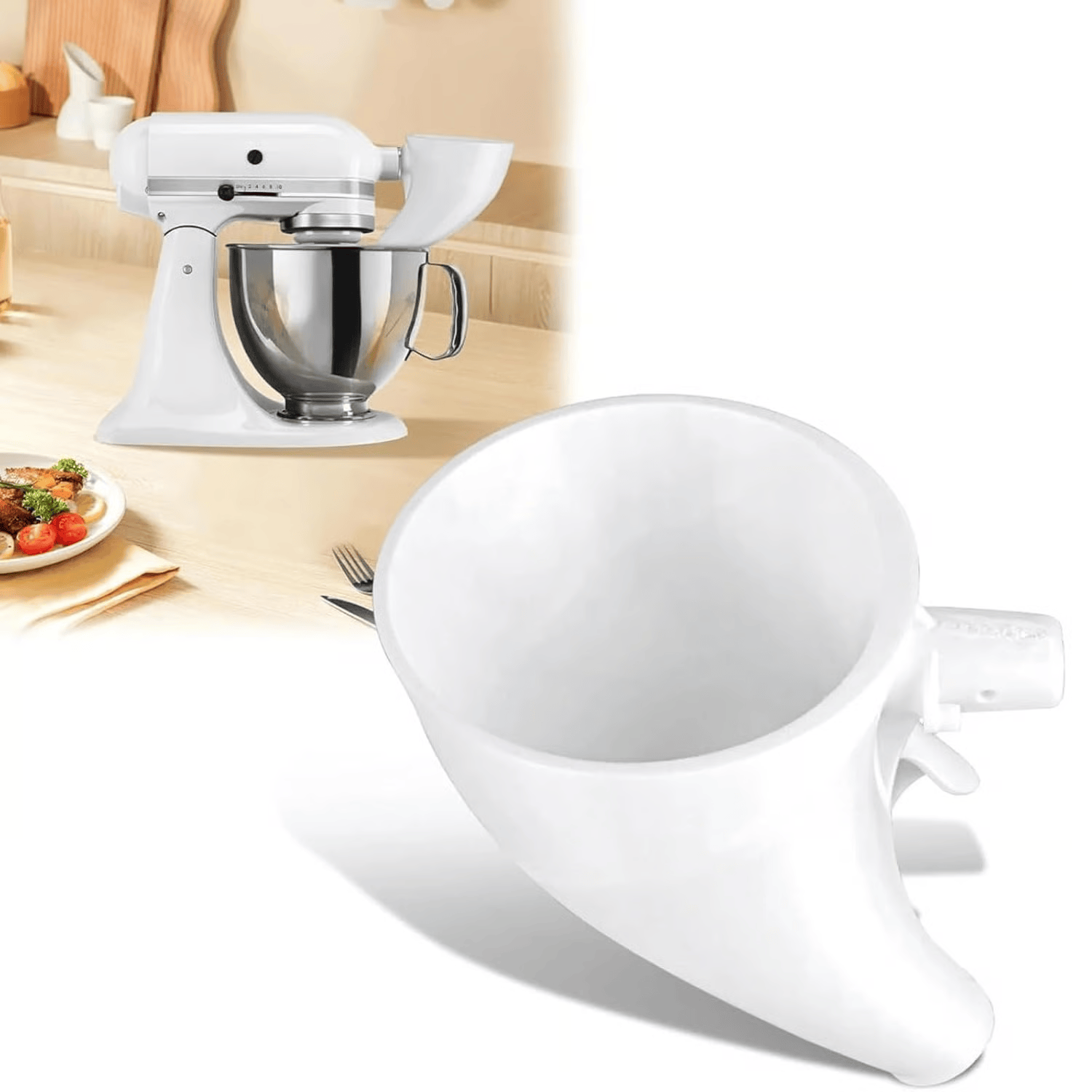 trichter Küchenmaschine - Verschüttungsfreies Backen
