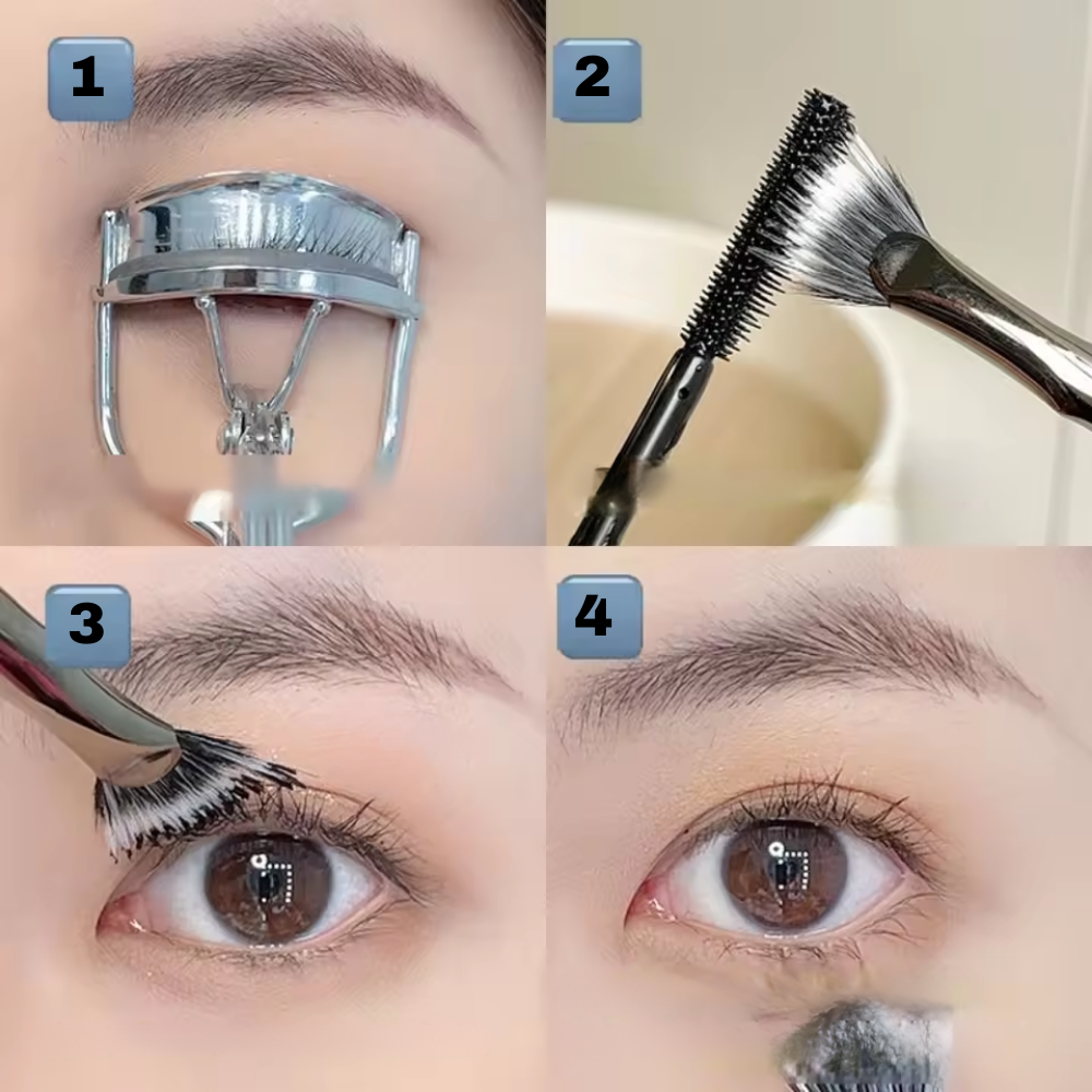 Fächerförmige Wimpernbürste faltbar für getrennte Wimpern ohne Klümpchen