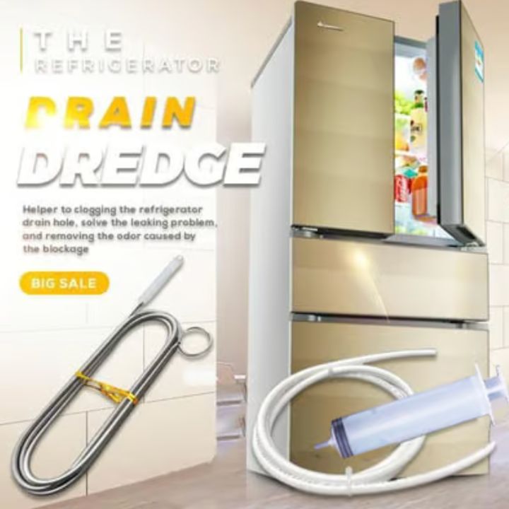 Kühlschrank Ablaufreiniger Set - Flexible Bürste mit Sprühfunktion