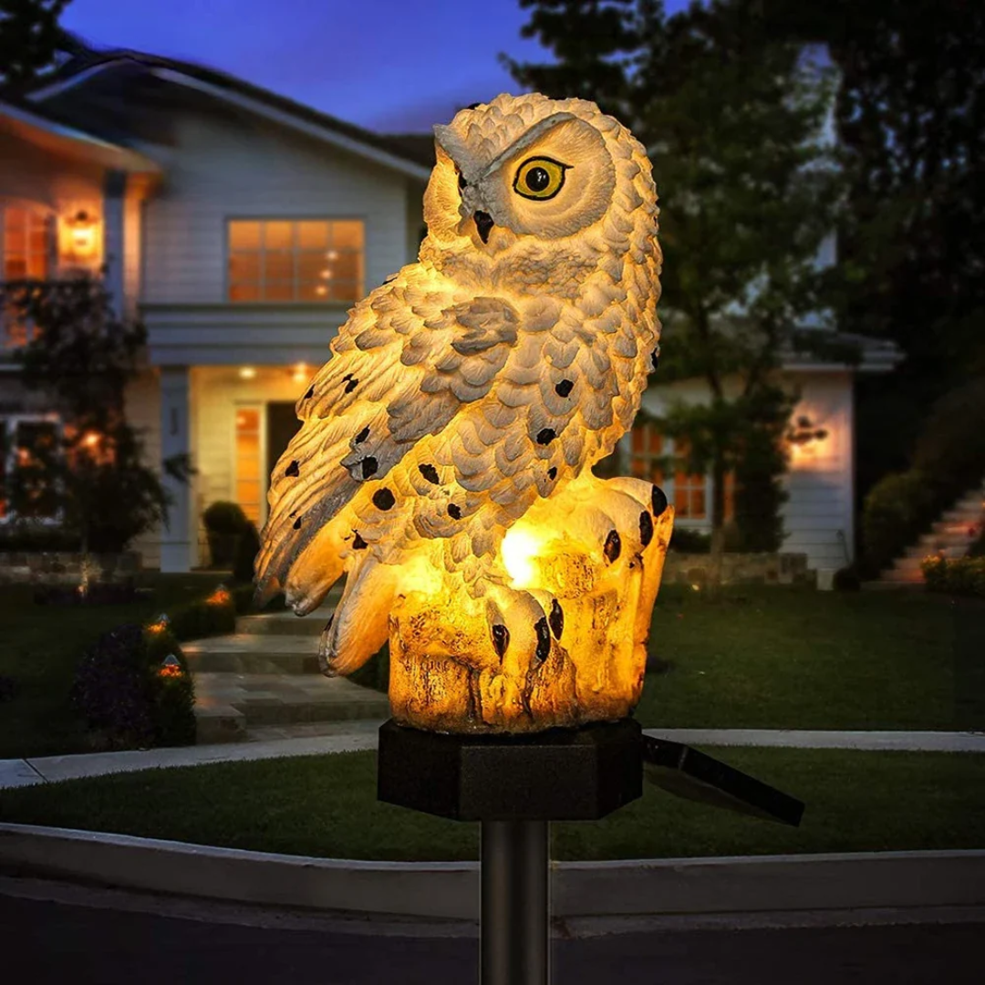 Solar Gartenlampe Eule – dekoratives LED-Licht für den Außenbereich
