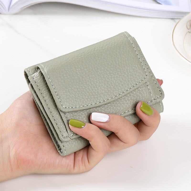 Kompakte RFID-Schutz Geldbörse Unisex Leder Mini Portemonnaie